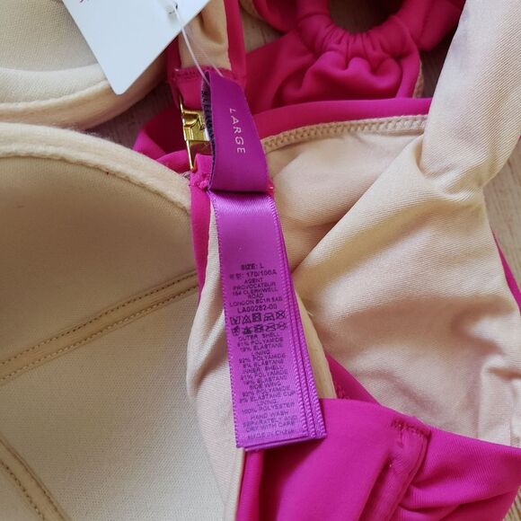 L'Agent by Agent Provocateur Adrina Halter Cutout One-Piece Swimsuit in Pink - Picture 13 of 14